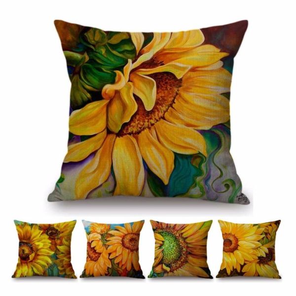 18" yellow sunflower oil painting abstract art home decoration sofa cushion cover cotton linen floral flowers car pillow cases cushion/
18" yellow sunflower oil painting abstract art home decoration sofa cushion cover cotton linen floral flowers car pillow cases cushion/