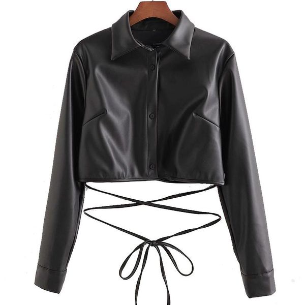 women's leather & faux women fashion retro frenulum pu artificial clothing female locomotive lapel single breasted jacket, Black
women's leather & faux women fashion retro frenulum pu artificial clothing female locomotive lapel single breasted jacket, Black