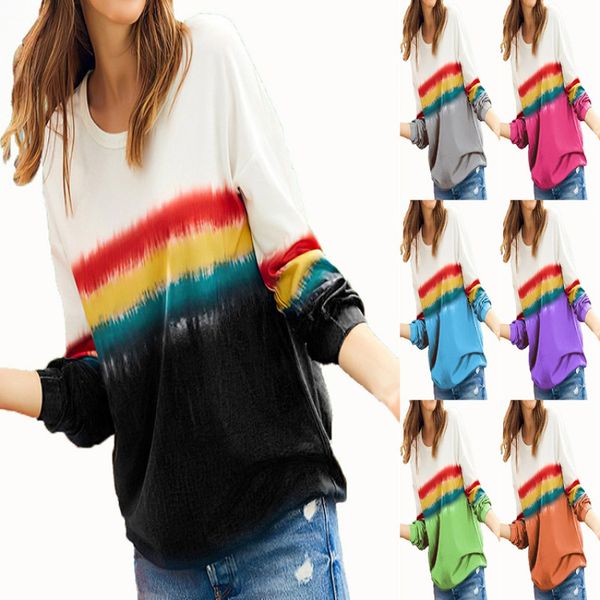 2021 new autumn women's fashion loose round neck color blocking long sleeve sweater t-shirt, White
2021 new autumn women's fashion loose round neck color blocking long sleeve sweater t-shirt, White