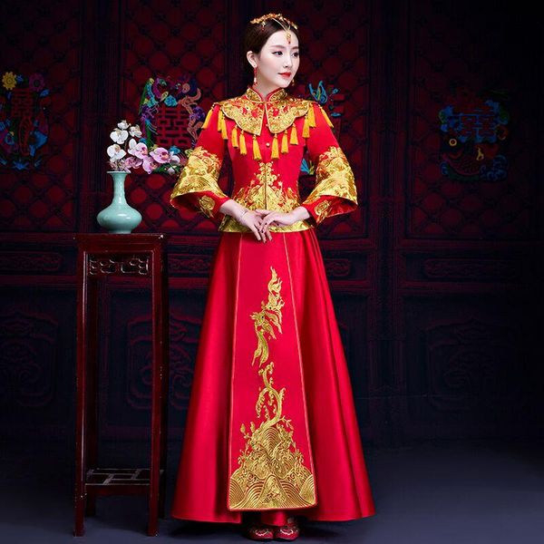 vintage red embroidery cheongsam modern traditional chinese style wedding dress oriental women's long qipao vestidos size s-xxxl ethnic
vintage red embroidery cheongsam modern traditional chinese style wedding dress oriental women's long qipao vestidos size s-xxxl ethnic