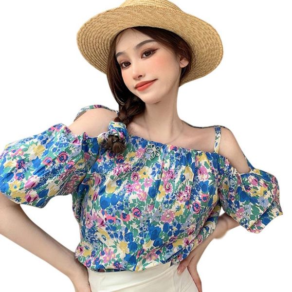 women's blouses & shirts efinny women slash neck puff sleeve floral shirt summer red strapless sling short sweet, White
women's blouses & shirts efinny women slash neck puff sleeve floral shirt summer red strapless sling short sweet, White