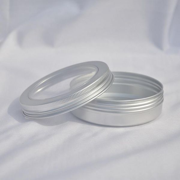 100g 100ml silver empty aluminum tin bottle with window lids skylight cosmetic box cream tea round jar storage bottles & jars
100g 100ml silver empty aluminum tin bottle with window lids skylight cosmetic box cream tea round jar storage bottles & jars
