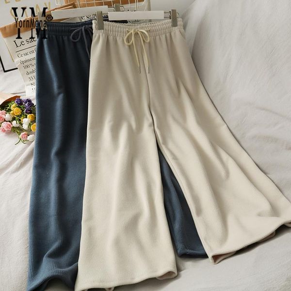 women's pants & capris yornmona autumn 2021 drawstring elastic waist wide leg women trousers casual beige full length female, Black;white
women's pants & capris yornmona autumn 2021 drawstring elastic waist wide leg women trousers casual beige full length female, Black;white