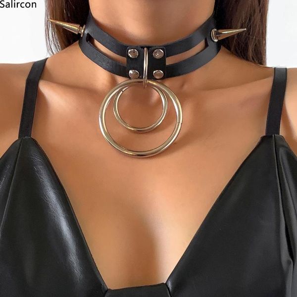chokers round punk rock goth women men pu leather black color spike rivet stud collar necklace statement party jewelry gifts, Golden;silver
chokers round punk rock goth women men pu leather black color spike rivet stud collar necklace statement party jewelry gifts, Golden;silver