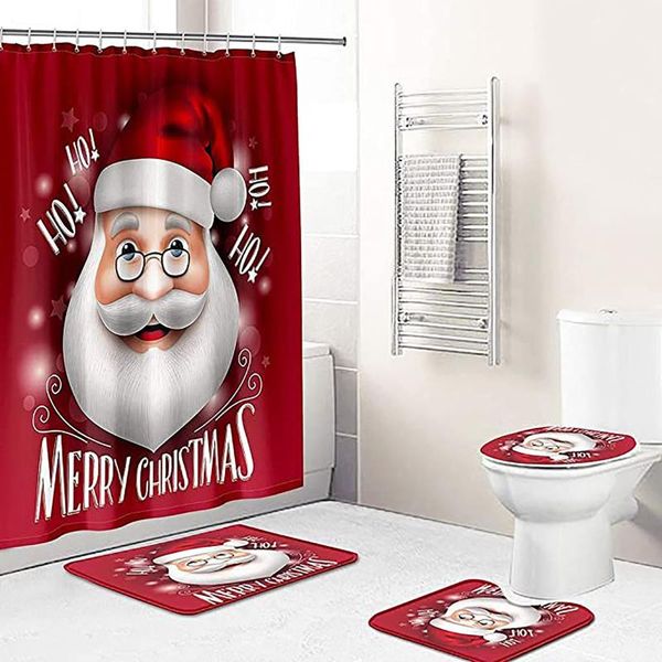 bath accessory set four-piece christmas shower curtain bathroom anti-slip carpet rug toilet cover mat decoration accessories 2021#
bath accessory set four-piece christmas shower curtain bathroom anti-slip carpet rug toilet cover mat decoration accessories 2021#