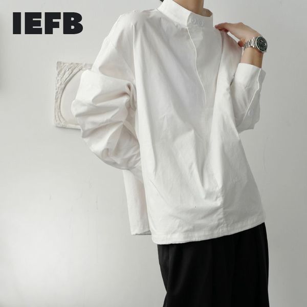 iefb men's wear spring stand collar long sleeve loose casual black white shirt for couple large size loose famale 3524 210524, White;black
iefb men's wear spring stand collar long sleeve loose casual black white shirt for couple large size loose famale 3524 210524, White;black