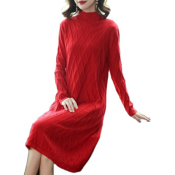 casual dresses lukaxsikax 2021 autumn winter women base dress fashion geometric rhombus knitted sweater, Black;gray
casual dresses lukaxsikax 2021 autumn winter women base dress fashion geometric rhombus knitted sweater, Black;gray