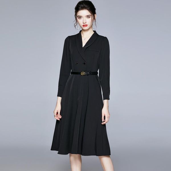 europe fashion women spring blazer dress elegant v neck solid lady party robe femme designers black office vestidos casual dresses, Black;gray
europe fashion women spring blazer dress elegant v neck solid lady party robe femme designers black office vestidos casual dresses, Black;gray