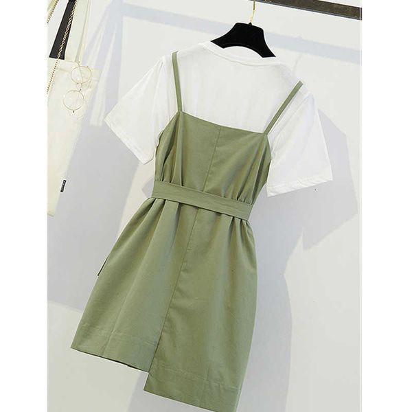 two piece dress s set es women white t-shirt+sling summer plus size office ladies sets vestidos l-4xl q1245 q4sc
two piece dress s set es women white t-shirt+sling summer plus size office ladies sets vestidos l-4xl q1245 q4sc