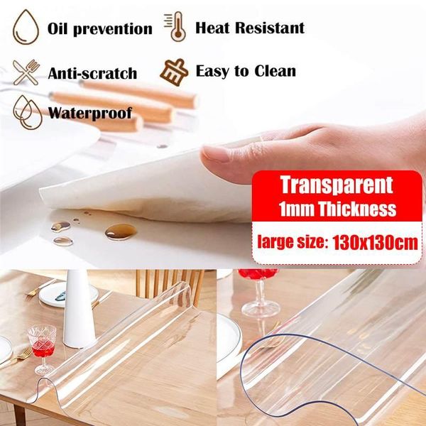 table cloth 130x130cm thick 1mm pvc transparent tablecloth waterproof cover oil-proof soft glass protect kitchen dinning
table cloth 130x130cm thick 1mm pvc transparent tablecloth waterproof cover oil-proof soft glass protect kitchen dinning