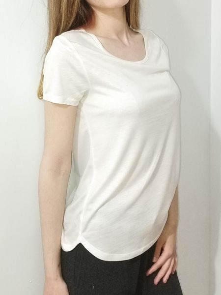 women's t-shirt o-collar, White 
women's t-shirt o-collar, White