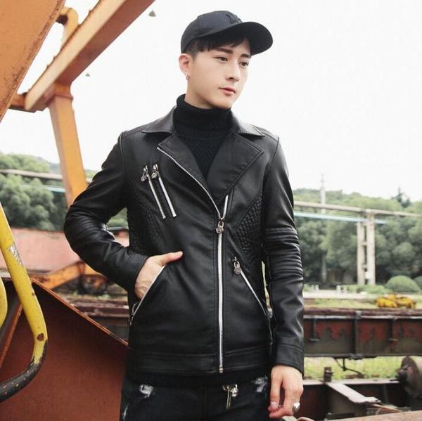 men's fur & faux fashion zipper jacket locomotive large lapel coat autumn tide men motorcycle leather clothes, Black
men's fur & faux fashion zipper jacket locomotive large lapel coat autumn tide men motorcycle leather clothes, Black