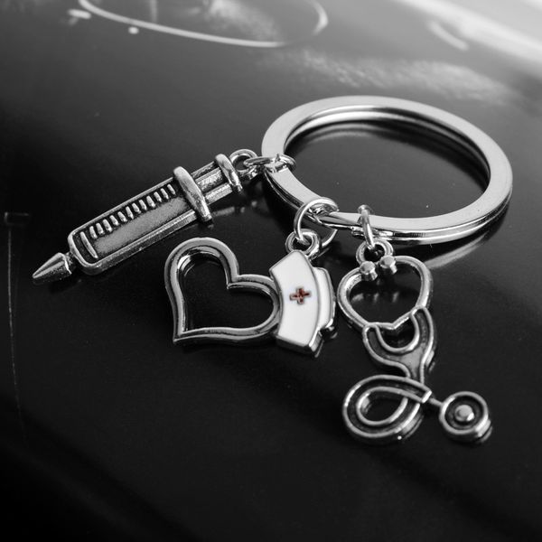 10pieces/lot new/1 piece nurse medical syringe stethoscope image keychain glass cabochon and glass dome key ring pendant gift., Silver
10pieces/lot new/1 piece nurse medical syringe stethoscope image keychain glass cabochon and glass dome key ring pendant gift., Silver