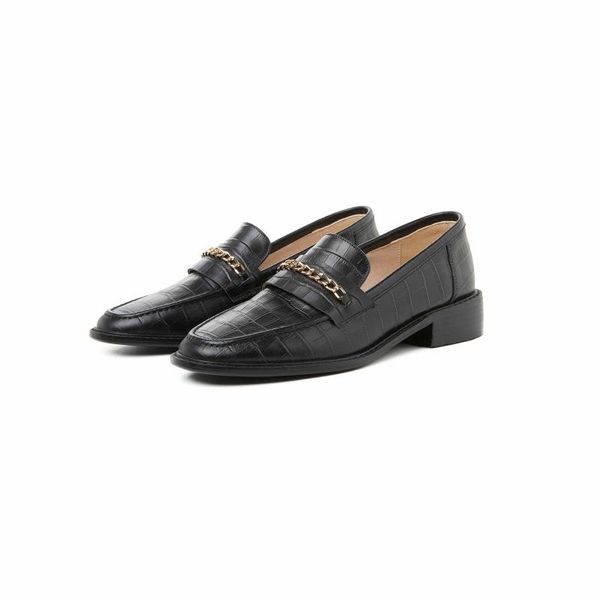 dress shoes big size metal chains decorations full grain leather print med heels slip on women basic neutral pumps 0f1-a, Black
dress shoes big size metal chains decorations full grain leather print med heels slip on women basic neutral pumps 0f1-a, Black
