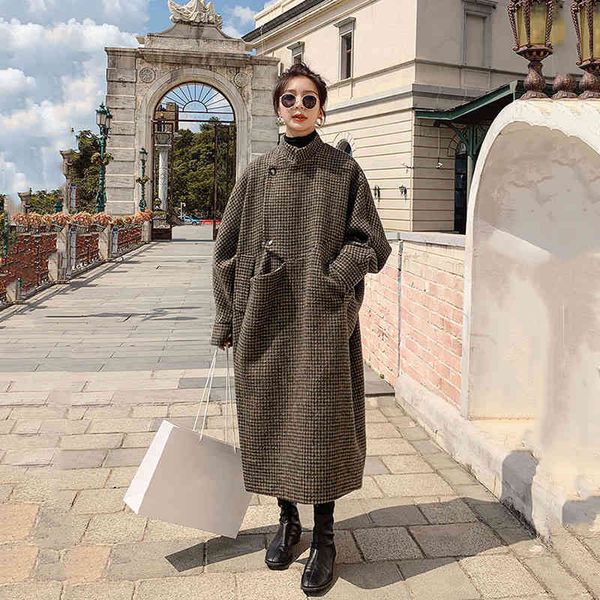 women's wool & blends deat woman woolen jackets plaid asymmetric single breasted full sleeve high street style long coat winter fashion, Black
women's wool & blends deat woman woolen jackets plaid asymmetric single breasted full sleeve high street style long coat winter fashion, Black
