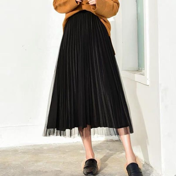 skirts zoki vintage women velvet long skirt mesh spring summer a line korean elastic high waist ladies black tulle pleated midi
skirts zoki vintage women velvet long skirt mesh spring summer a line korean elastic high waist ladies black tulle pleated midi