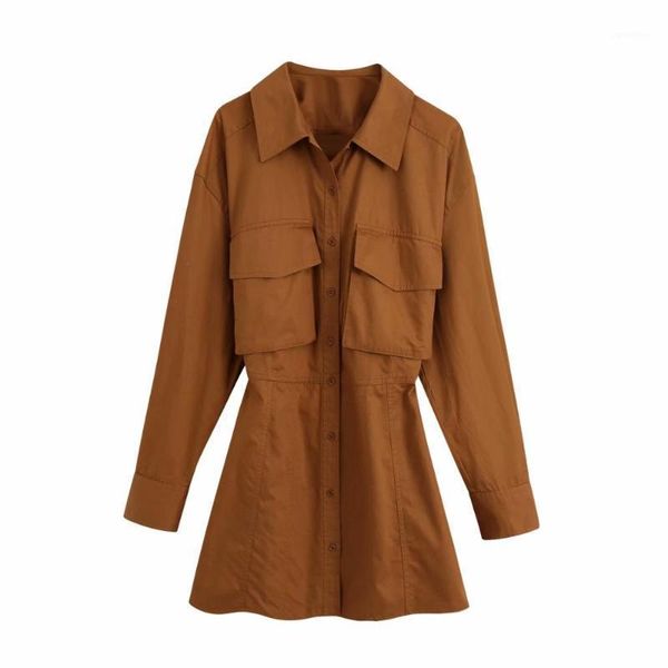 casual dresses 2021 summer women dress brown solid pockets full sleeve turn-down collar above knee female fashion clothes, Black;gray
casual dresses 2021 summer women dress brown solid pockets full sleeve turn-down collar above knee female fashion clothes, Black;gray