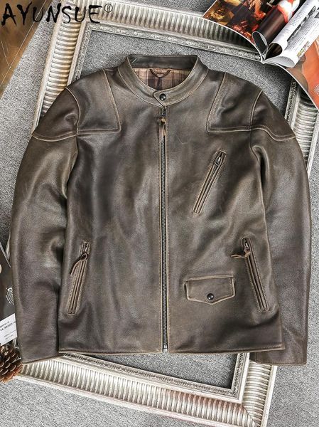 100% genuine leather jacket men vintage real cowhide coat short biker for spring autumn 2021 chaquetas hombre men's & faux, Black
100% genuine leather jacket men vintage real cowhide coat short biker for spring autumn 2021 chaquetas hombre men's & faux, Black