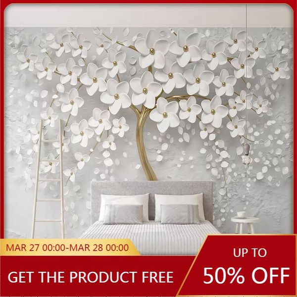 wallpapers custom any size murals wallpaper 3d stereo white flowers wall painting living room tv sofa bedroom backdrop papel de parede
wallpapers custom any size murals wallpaper 3d stereo white flowers wall painting living room tv sofa bedroom backdrop papel de parede