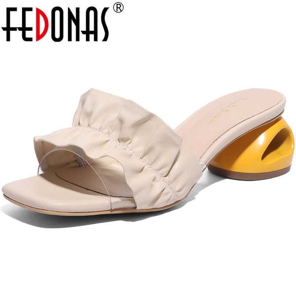 concise summer fashion pleated woman slippers strange heels sandals for women office lady house shoes 210528, Black
concise summer fashion pleated woman slippers strange heels sandals for women office lady house shoes 210528, Black