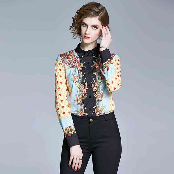 wholesale ladies elegant floral print blouses 2020 spring summer runway designer women slim shirts long sleeve lapel neck casual office, White
wholesale ladies elegant floral print blouses 2020 spring summer runway designer women slim shirts long sleeve lapel neck casual office, White