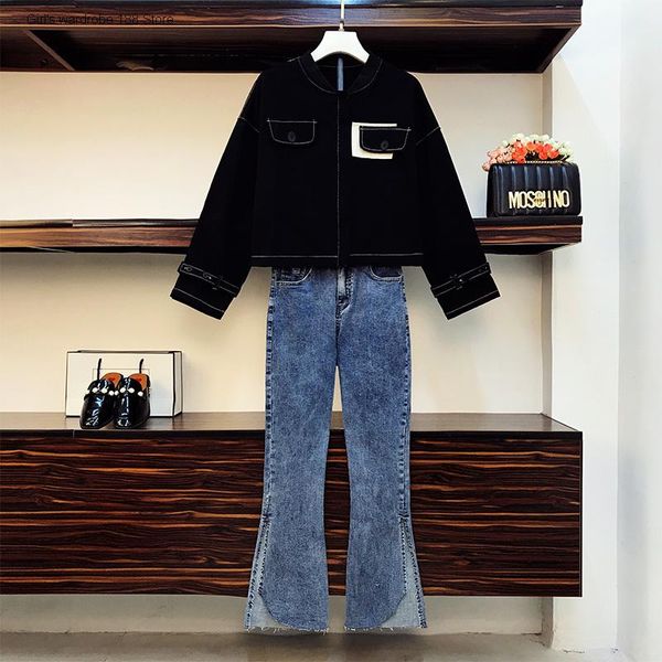 women's hoodies & sweatshirts sister autumn wear 2021 large size fashionable slimming age-reducing coat jeans two-piece suit, Black
women's hoodies & sweatshirts sister autumn wear 2021 large size fashionable slimming age-reducing coat jeans two-piece suit, Black