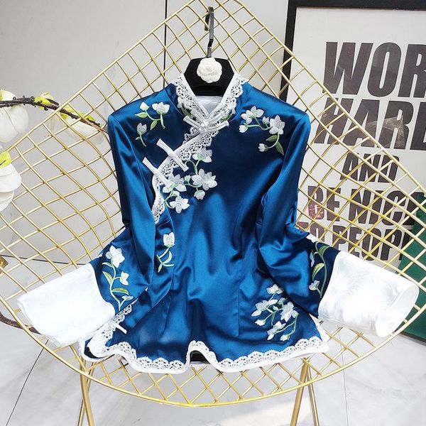 women's blouses & shirts 2021 spring and autumn fashion retro girl embroidered long-sleeved shirt temperament casual women, White
women's blouses & shirts 2021 spring and autumn fashion retro girl embroidered long-sleeved shirt temperament casual women, White