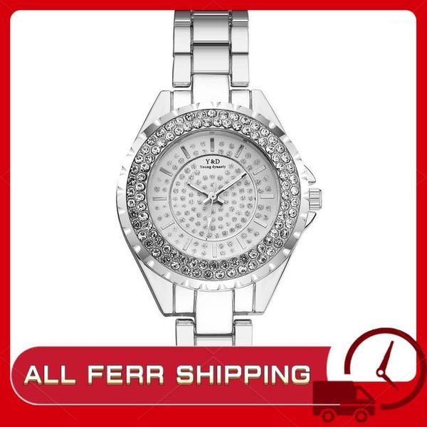 wristwatches date male clock relogio masculino stainless steel women casual quartz band diamonds rhinestone watch, Slivery;brown
wristwatches date male clock relogio masculino stainless steel women casual quartz band diamonds rhinestone watch, Slivery;brown