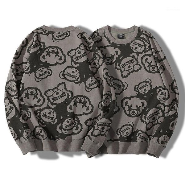 men's hoodies & sweatshirts autumn full print sweater couple cartoon bear tide brand round neck pullover, Black
men's hoodies & sweatshirts autumn full print sweater couple cartoon bear tide brand round neck pullover, Black