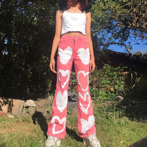 heart print patchwork denim jeans women vintage y2k 90s high waist streetwear boyfriend wide leg trousers straight pants 's women', Blue
heart print patchwork denim jeans women vintage y2k 90s high waist streetwear boyfriend wide leg trousers straight pants 's women', Blue
