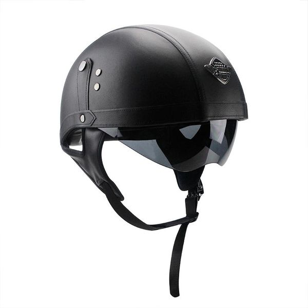 motorcycle helmets leathers motorbike rider half pu retro visor with collar open motor dual lens
motorcycle helmets leathers motorbike rider half pu retro visor with collar open motor dual lens