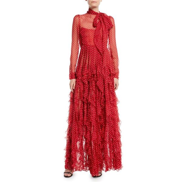 casual dresses runway dress 2021 spring autumn designer women ladies chiffon pleated ruffle red polka dot bow neck maxi, Black;gray
casual dresses runway dress 2021 spring autumn designer women ladies chiffon pleated ruffle red polka dot bow neck maxi, Black;gray