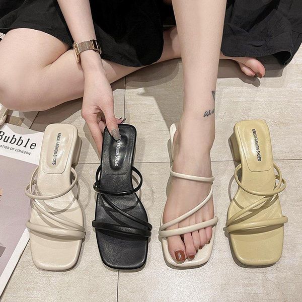 sandals middle thick heel versatile heels slippers women open toe sandalias de tacon zapatos plataforma mujer fiesta, Black
sandals middle thick heel versatile heels slippers women open toe sandalias de tacon zapatos plataforma mujer fiesta, Black