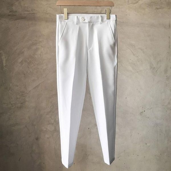 men's pants non-iron casual office worker solid color thin ankle length straight spring summer korean slim business dress suit, Black
men's pants non-iron casual office worker solid color thin ankle length straight spring summer korean slim business dress suit, Black