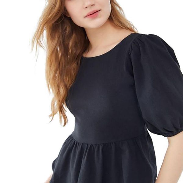 women's blouses & shirts autumn lotus leaf bubble sleeves back straps round neck five-point sleeve shirt, White
women's blouses & shirts autumn lotus leaf bubble sleeves back straps round neck five-point sleeve shirt, White