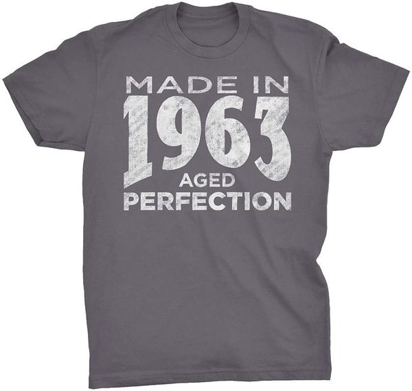 men's t-shirts 58th birthday gift shirt - made in 1963 aged to perfection birth year, White;black
men's t-shirts 58th birthday gift shirt - made in 1963 aged to perfection birth year, White;black