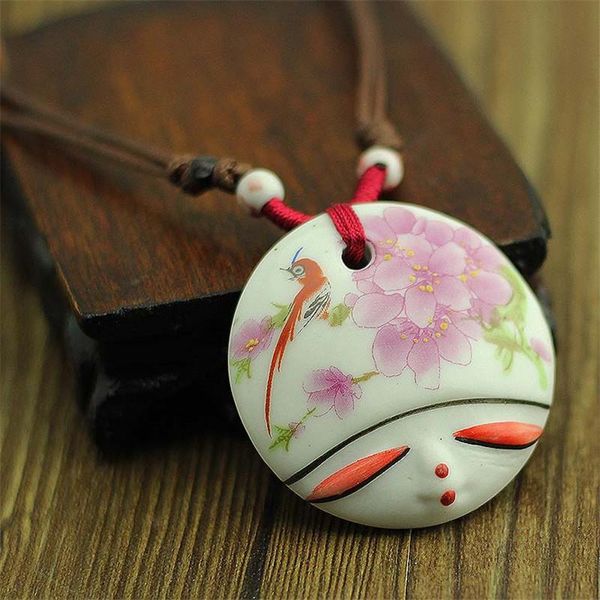 quality hand-painted sleeping beauty face vivid flower charming glazed ceramic bead wax string necklace ethnic porcelain jewelry pendant nec, Silver
quality hand-painted sleeping beauty face vivid flower charming glazed ceramic bead wax string necklace ethnic porcelain jewelry pendant nec, Silver