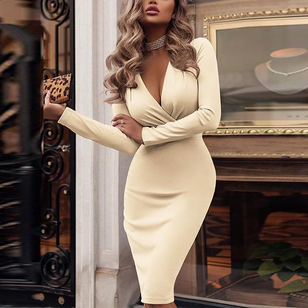 casual dresses autumn winter solid slim long sleeve dress vestidos elegant women wrap deep v neck party office lady ol fashion sexy, Black;gray
casual dresses autumn winter solid slim long sleeve dress vestidos elegant women wrap deep v neck party office lady ol fashion sexy, Black;gray