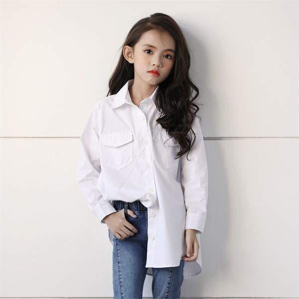 girls white blouses long kids fashion girl spring fall loose shirts turn-down collar button with two pockets 210622, White;black
girls white blouses long kids fashion girl spring fall loose shirts turn-down collar button with two pockets 210622, White;black