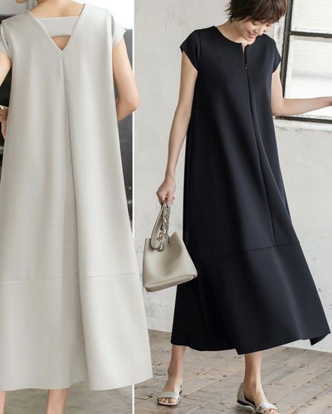 casual dresses women's solid color loose all fashion design elegant basic dress for female unique simple skirts, Black;gray
casual dresses women's solid color loose all fashion design elegant basic dress for female unique simple skirts, Black;gray