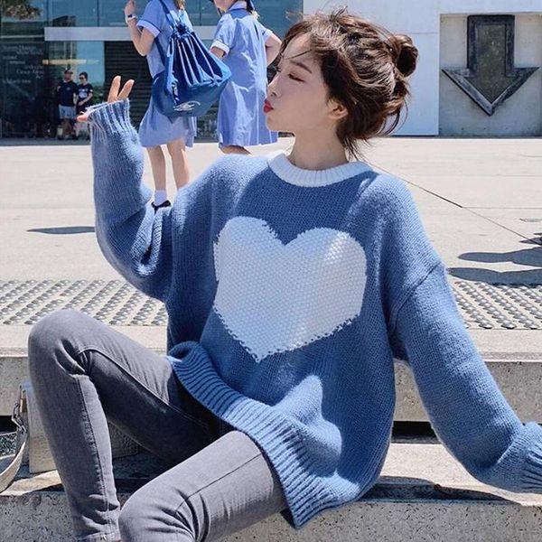 women's sweaters korean cute sweet heart-shaped embroidery knitted sweater autumn winter loose preppy style pullover women white blue t, White;black
women's sweaters korean cute sweet heart-shaped embroidery knitted sweater autumn winter loose preppy style pullover women white blue t, White;black