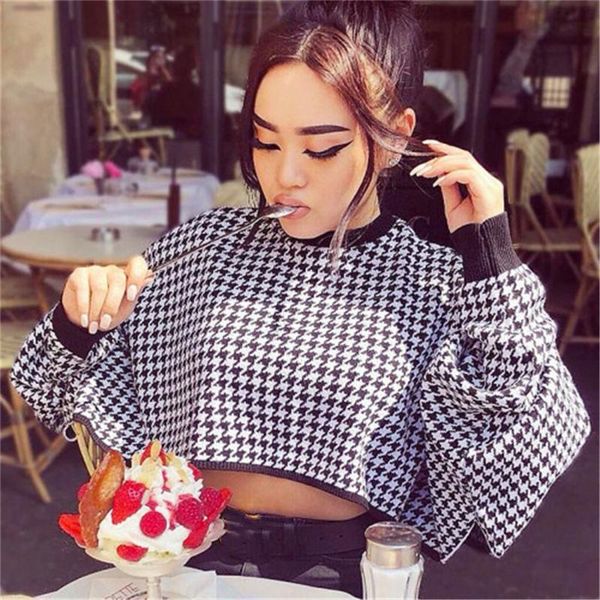 women's hoodies & sweatshirts 2021 autumn and winter sweatshirt women vogue houndstooth short hedging trend street style round neck hi, Black
women's hoodies & sweatshirts 2021 autumn and winter sweatshirt women vogue houndstooth short hedging trend street style round neck hi, Black
