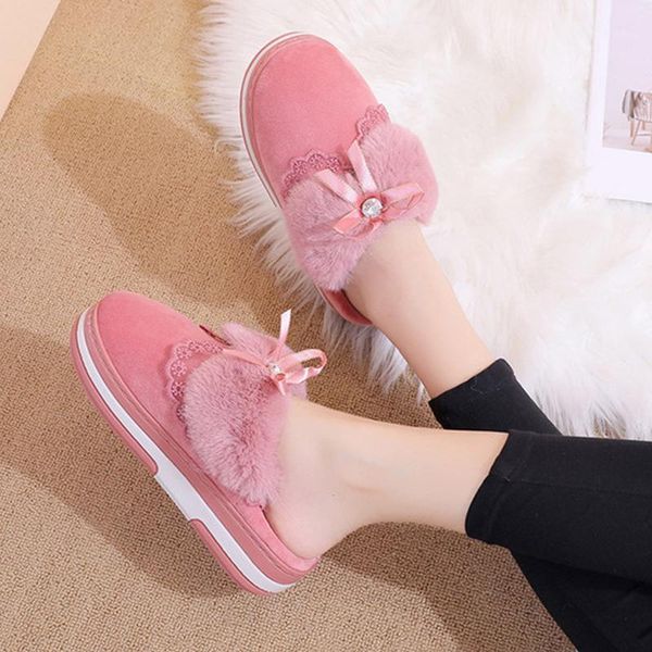women winter warm plush slippers ladies home fluffy lace bowtie fashion shoes woman non slip indoor female platform slipper1, Black
women winter warm plush slippers ladies home fluffy lace bowtie fashion shoes woman non slip indoor female platform slipper1, Black