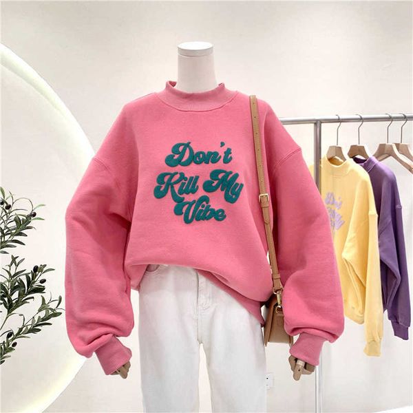 style small fresh contrast color loose plus velvet thick pullover sweatshirt women's bottoming hoodies women hoodies women 211008, Black
style small fresh contrast color loose plus velvet thick pullover sweatshirt women's bottoming hoodies women hoodies women 211008, Black