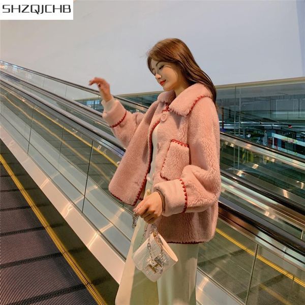 women's fur & faux shzq real coat female autumn winter clothes 2021 korean vintage short sheep shearing jacket women 100% wool 1031164, Black
women's fur & faux shzq real coat female autumn winter clothes 2021 korean vintage short sheep shearing jacket women 100% wool 1031164, Black