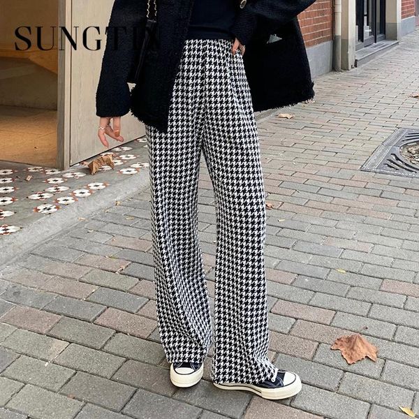 women's pants & capris sungtin high street houndstooth knitted women elastic waist streetwear korean female harajuku trousers soft, Black;white
women's pants & capris sungtin high street houndstooth knitted women elastic waist streetwear korean female harajuku trousers soft, Black;white