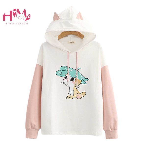 women's fur & faux cute long sleeve graphic hoodie women kawaii cartoon cat ear pink sweatshirt teen girls casual loose anime hood, Black
women's fur & faux cute long sleeve graphic hoodie women kawaii cartoon cat ear pink sweatshirt teen girls casual loose anime hood, Black