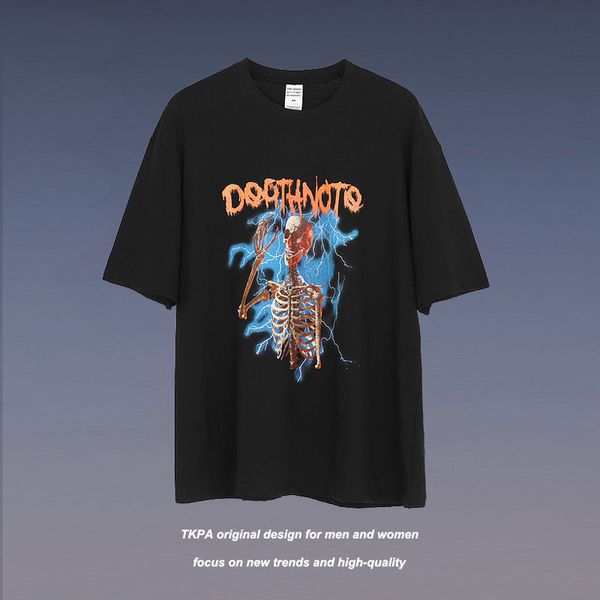 tkpa high street rock band skull print loose versatile t-shirt street hip hop oversize short sleeve men and women, White
tkpa high street rock band skull print loose versatile t-shirt street hip hop oversize short sleeve men and women, White