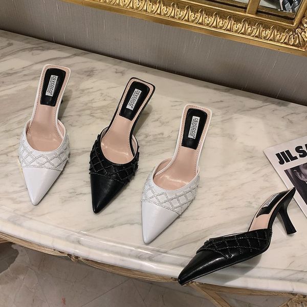sandals designer slippers women's pointed toe slide in mules casual shoes ladies pump slides 4cmd, Black
sandals designer slippers women's pointed toe slide in mules casual shoes ladies pump slides 4cmd, Black