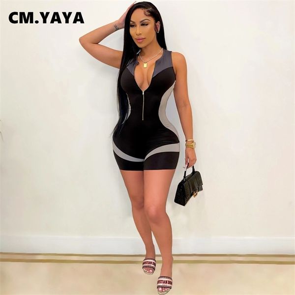 cm.yaya patchwork playsuit bodycon rompers for women sleeveless short zipper up jumpsuit active moto biker summer outfit, Black;white
cm.yaya patchwork playsuit bodycon rompers for women sleeveless short zipper up jumpsuit active moto biker summer outfit, Black;white